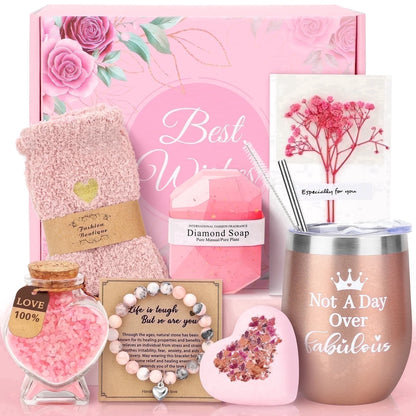 Mothers Day Gifts Baskets, Holiday Gifts for Mom Women, 10 Pack, Pink